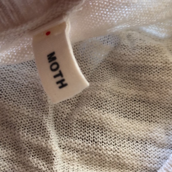 Anthropologie Moth High Low Side Split Cream Sweater - Picture 2 of 6